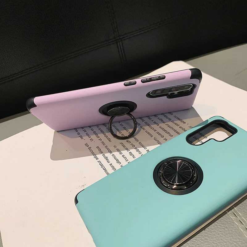 Супер противоударный силиконовый чехол с металлическим кольцом для huawei P30 Pro P30 Lite Автомобильный кронштейн Функция чехол для телефона чехол