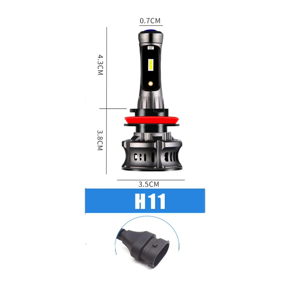 H11 Daily lamp DDAI супер яркая Автомобильная csp led H7 Лампа для vw JETTA BORA GOLF Аксессуары для автомобилей H4 H1 H3 H11 H8 bonbillas 9005 HB3 турбо светильник - Испускаемый цвет: H11 Daily lamp