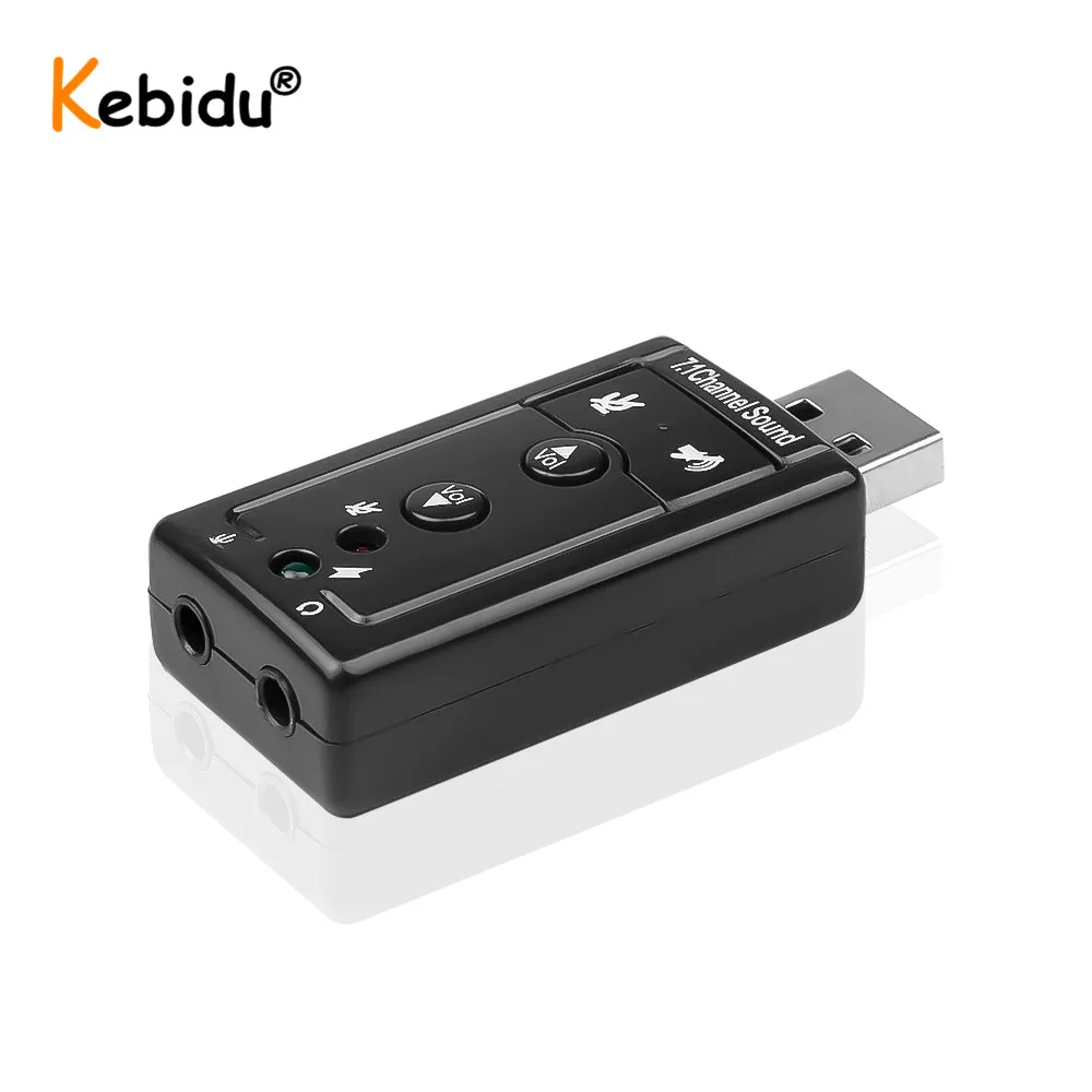 Звуковая карта Kebidu 7 1 CH USB 2 0 аудио микрофон динамик Аудио гарнитура с микрофоном 3