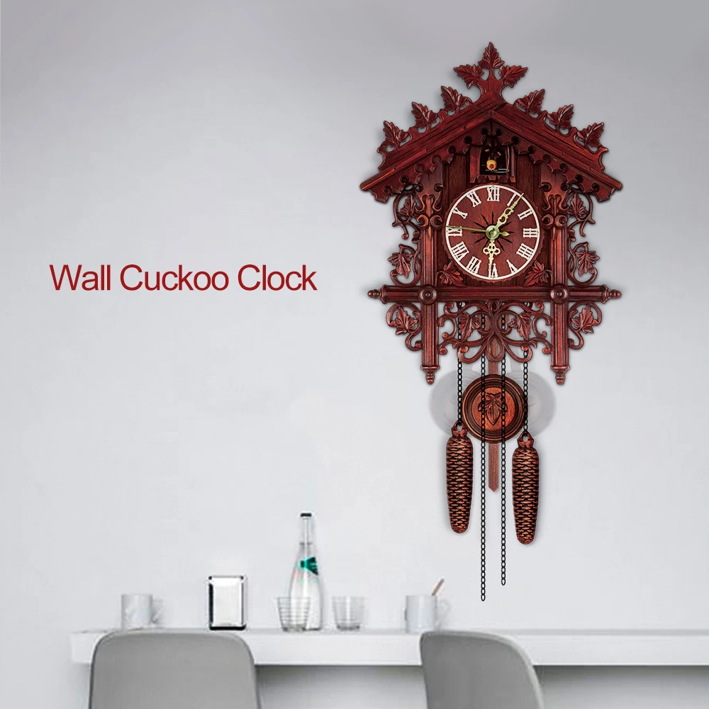 Винтажные деревянные настенные часы Cuckoo, качающиеся часы с маятником, деревянные подвесные часы для украшения дома, ресторана, гостиной