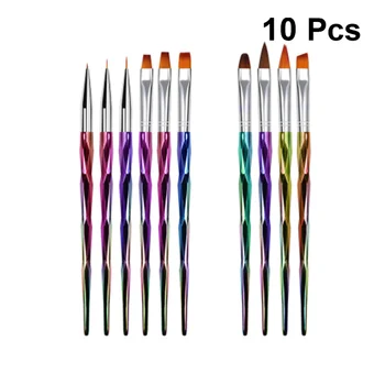 

10pcs Rhombus Rod Nail Brush Pens Creative Manicure Pen Nail Painting Carving Tools Nail Art Supplies for Women