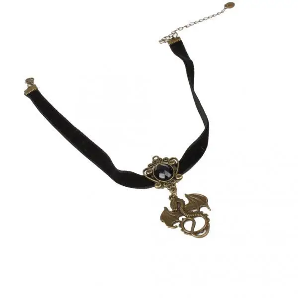 Женский готический панк ретро дракон кулон ожерелье черный бархат ювелирные изделия подарок