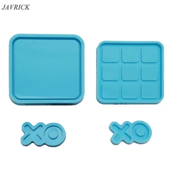 

4 Pack Tic Tac Toe Game Board and X O Silicone Molds Set Epoxy Resin Craft Molds