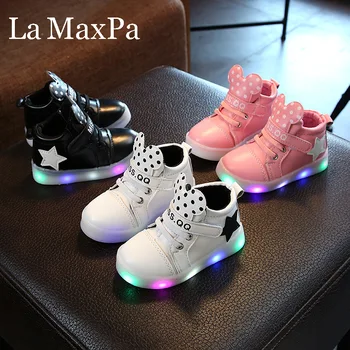 

2020 Autumn Luminous Sneakers with Backlight Glowing Sneakers Kids Female Basket Femme LED Slippers for Children Shoes Kids Boot