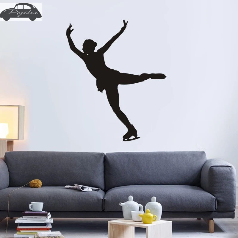 Figure Skating Sticker Decal Skiing Ice Sports Posters Vinyl Pegatina Wall Decals Decor Mural Car | Дом и сад