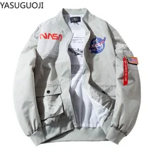 YASUGUOJI Весна космический челнок Миссия тонкий MA1 куртка Бомбер Мужская хип-хоп ВВС США летчик полета корейский колледж Мужская куртка(China)