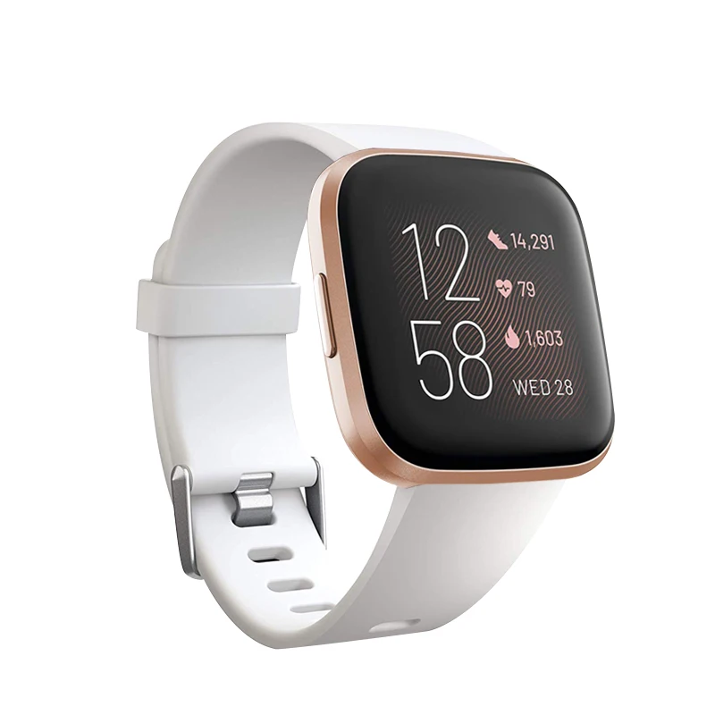 white Замена для Fitbit Versa полос черный, дышащий спортивный ремешок совместим с Fitbit Versa/Versa Lite Edition/Versa 2 - Цвет: white