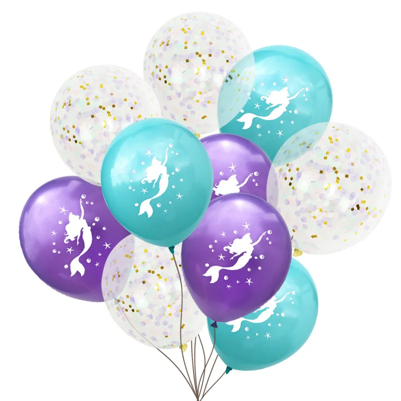 Новое платье в стиле Русалочки с латексные воздушные шары конфетти воздушные шары Свадебные Globos дети День рождения украшения детский душ расходные материалы - Цвет: MRY CF MRY (10pcs)