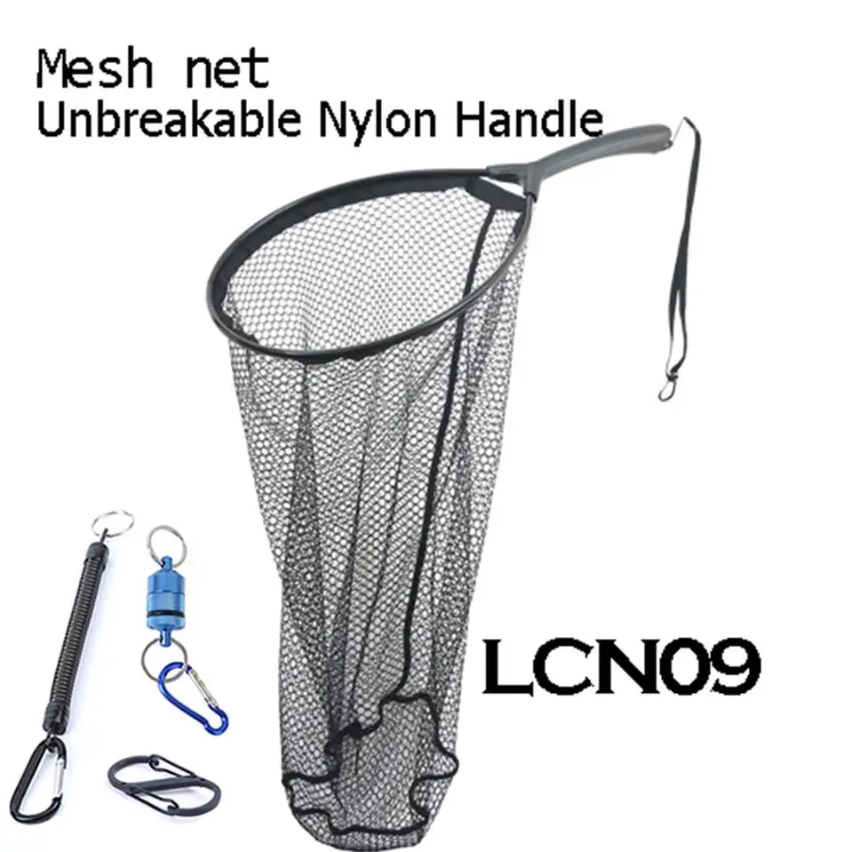 Maximumcatch Летающая рыболовная сачок нейлоновая сеть для ловли форели и высвобождения с изогнутой деревянной ручкой Tenkara Net - Цвет: LCN09 Net with tools