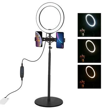 

10.2" Selfie led studio Lamp Ring Light photo with Desktop Stand & Cell Phone Holder for Live/Video Shooting Dimmable youtube