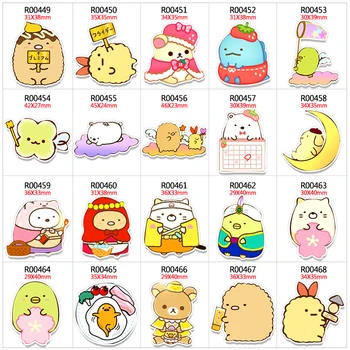 

30pcs/lot Flatback Japanese Cartoon Printed Planar Resin for DIY Hair Accessories Gril Decoration R00449 R0045 R0046