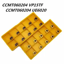 10 шт Карбид вставить CCMT060204 CCMT21.51 VP15TF/UE6020 внутренний круглый фрезерный станок CCMT 060204 ЧПУ лезвие токарный станок фрезерный станок