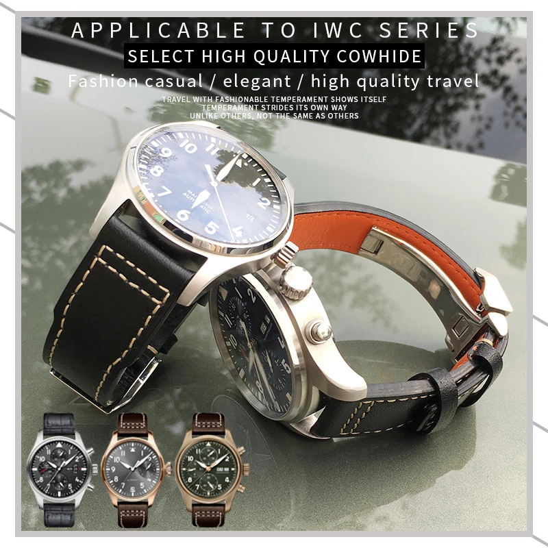 Ремешок из итальянской воловьей кожи для наручных часов браслет IWC PILOT PORTUGIESER