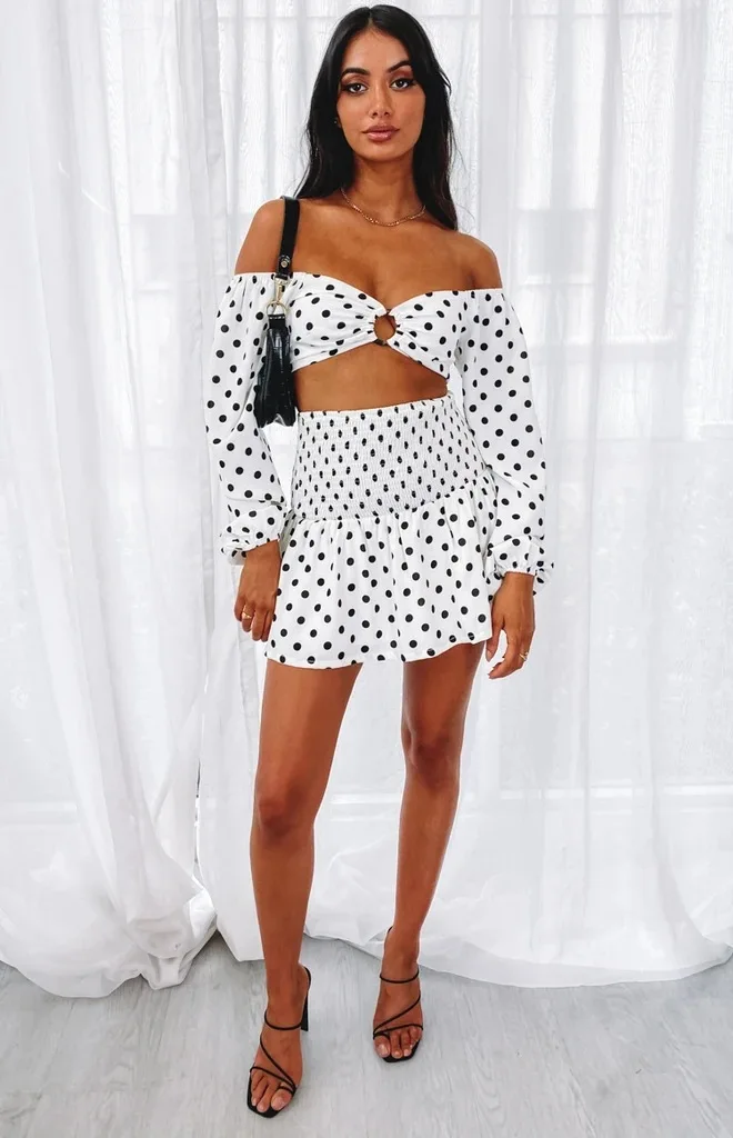 European and American plus size women's summer loose skirt high waist super elastic cross-border polka dot print skirt summer skirts