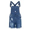 2020 Fashion Sexy Ripped Hole Denim Overalls Women Summer Jumpsuit Female Denim Rompers Playsuit Salopette Straps Shorts Rompers 3