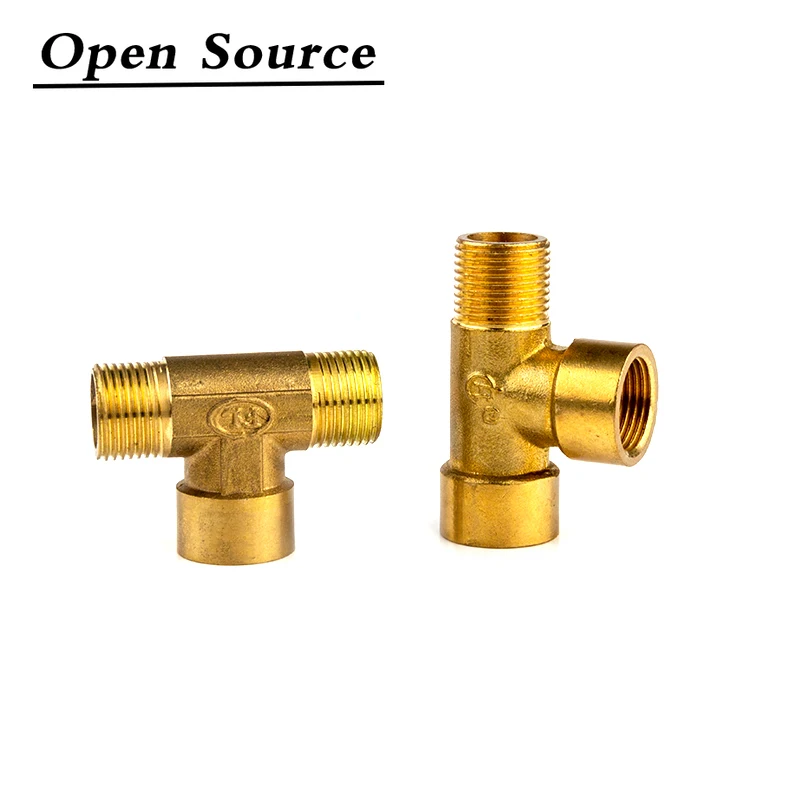 Hose Pipe Fitting Pipe Fitting Tee Adapter Water Faucet Adapter Water Pipe Fitting Brass Pipe Fitting Male Thread / Female Thread 1/8" 1/4" 3/8" 1/2" BSP Tee Type Copper Fittings Water Oil Gas Adapter