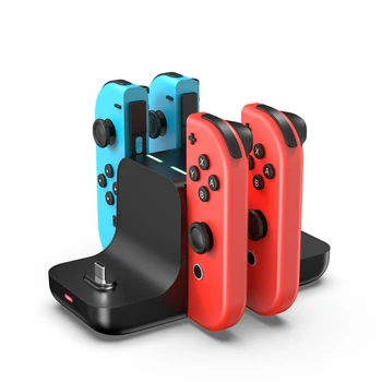 

6-in-1 Charging Stand Game Console Controller Fast Charging Base Gamepad Charger with Indicator Light for Switch Joy-con