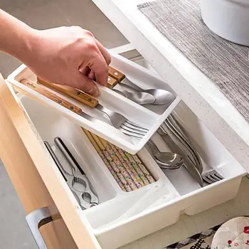 

Practical Desktop Drawer Storage Box Home Kitchen Plastic Cutlery Finishing Box Cabinet Chopsticks Box Utensil Drawer Organizer