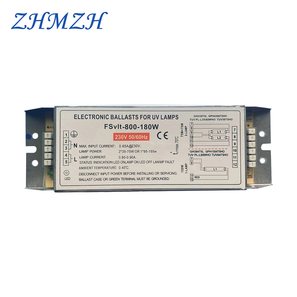 180W Electronic Ballast UV Lamp Ballast 2G11 Ultraviolet Sterilizing Light Four Pins UV Disinfection Lamp