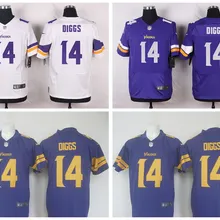 Stitiched, Миннесота s,#14 Stefon Diggs Elite фиолетовый и белый цвет команды Джерси