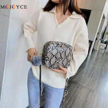 

Fashion Snake Print Bag Women Serpentine PU Leather Sling Shoulder Bag Classic Female Handbag