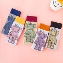 Summer New Style Crystal Silk Contrast Color Women’s Boat Socks Cotton Fashion Socks Manufacturers Direct Selling Northeast Cott