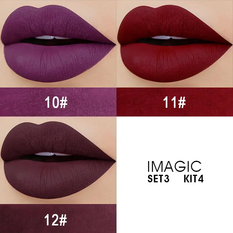 LP-205-ZH1-10 11 12 IMAGIC матовая губная помада 3 шт. длинная губная помада с эффектом длительного увлажнения водостойкая губная помада набор подарок - Цвет: LP-205-ZH1-10 11 12