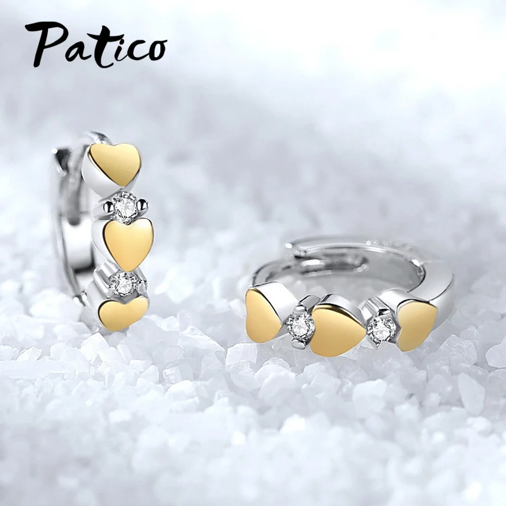 Новинка, пирсинг, серьги-кольца из стерлингового серебра 925 пробы для женщин, кубический циркон, роскошная Свадебная вечеринка, желтая бижутерия в форме сердца