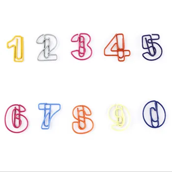 

500pcs/lot wholesale Arabic numerals paper memo clips simple student stationery paper clips office storage bookmarks
