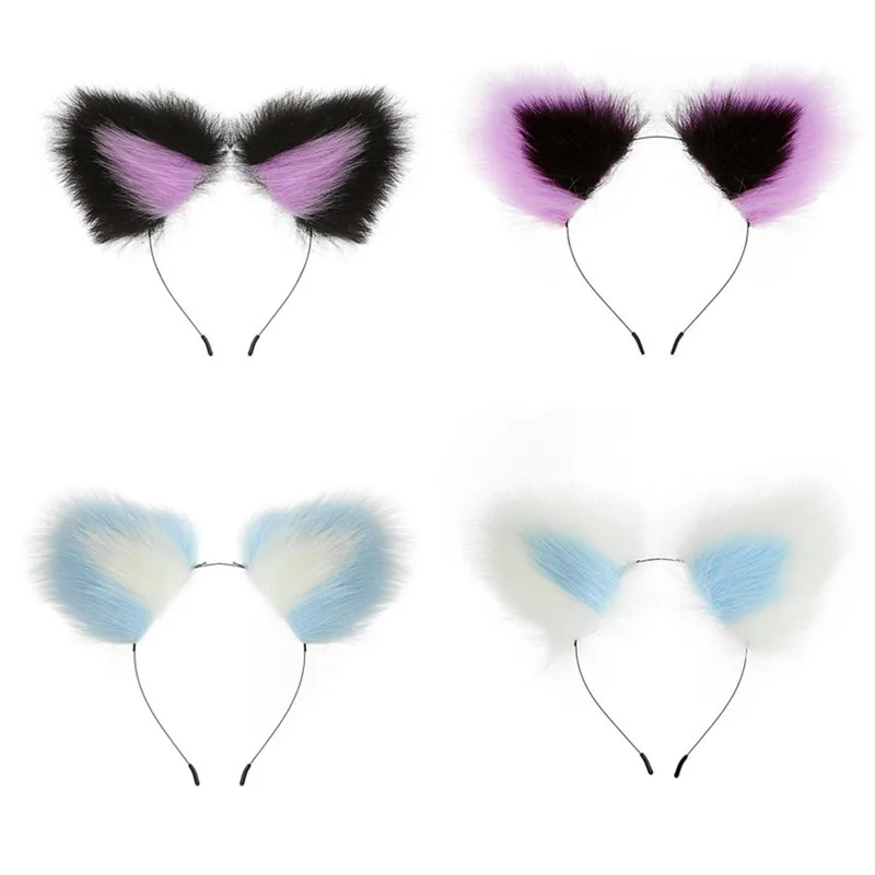 Двухцветные шпильки для волос с ушками кролика обручи сексуальное нижнее белье