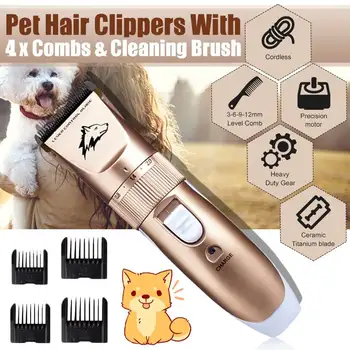 

Professional USB Charging Pet Dog Grooming Clipper Thick Fur Hair Trimmer Electric Shaver Set