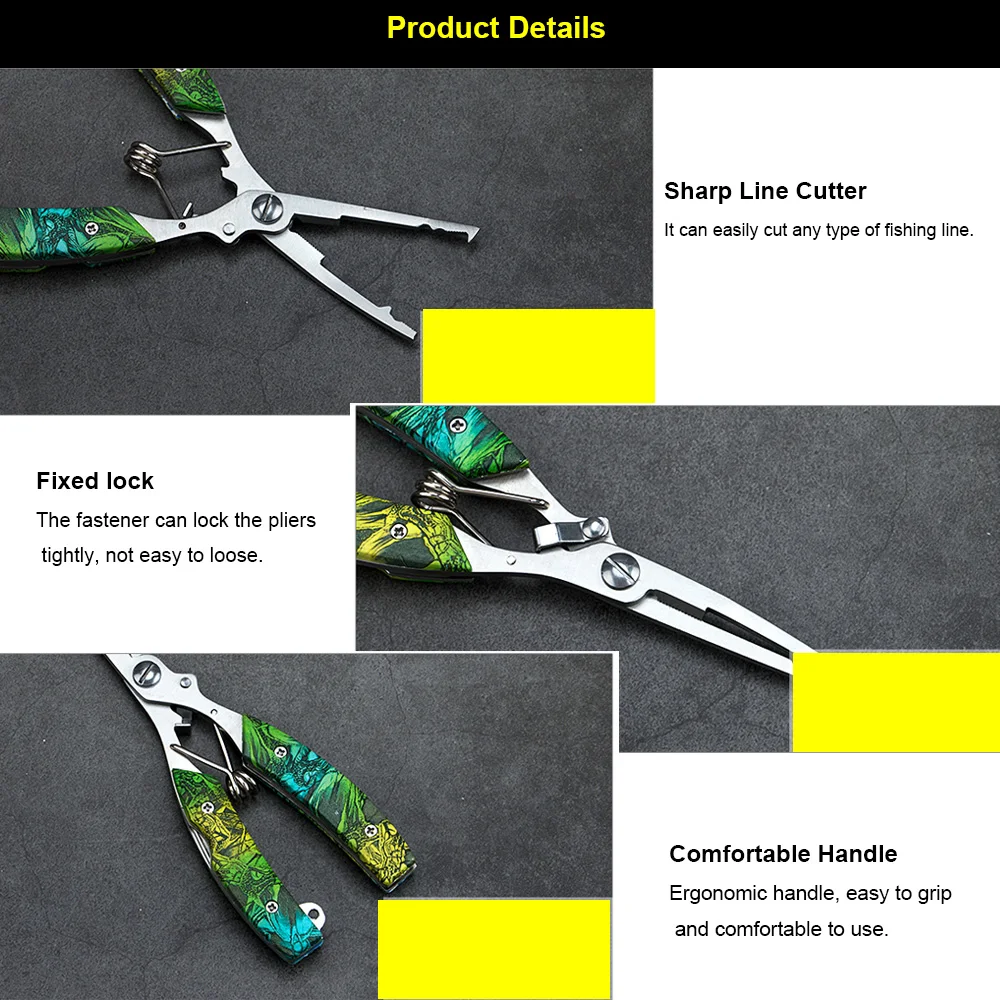 Многоцелевые плоскогубцы из нержавеющей стали Ножницы Триммер для троса камуфляжные рыболовные плоскогубцы приманка крючок для удаления приборы аксессуары рыбалки