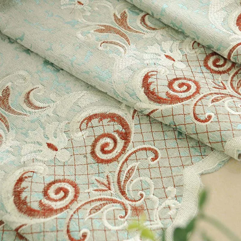 Color 1 Cloth Вышитые роскошные шторы в европейском стиле для гостиной зеленая ткань занавеса светомаскировки и прозрачная занавеска s для спальни - Цвет: Color 1 Cloth