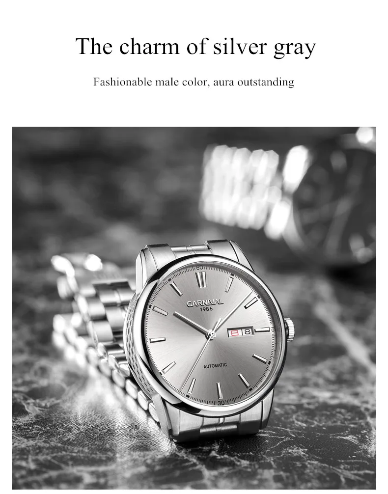 Switzerland Carnival Mechanical Watch Men MIYOTA Automatic Men Watches Luxury Brand Waterproof Clock Sapphire Montre Homme Reloj