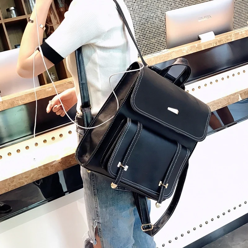 bags 2 Fashion Women Backpack New High-quality PU Leather School Bakcpacks Large Shoulder bag Teenage Girl Travel Rucksack