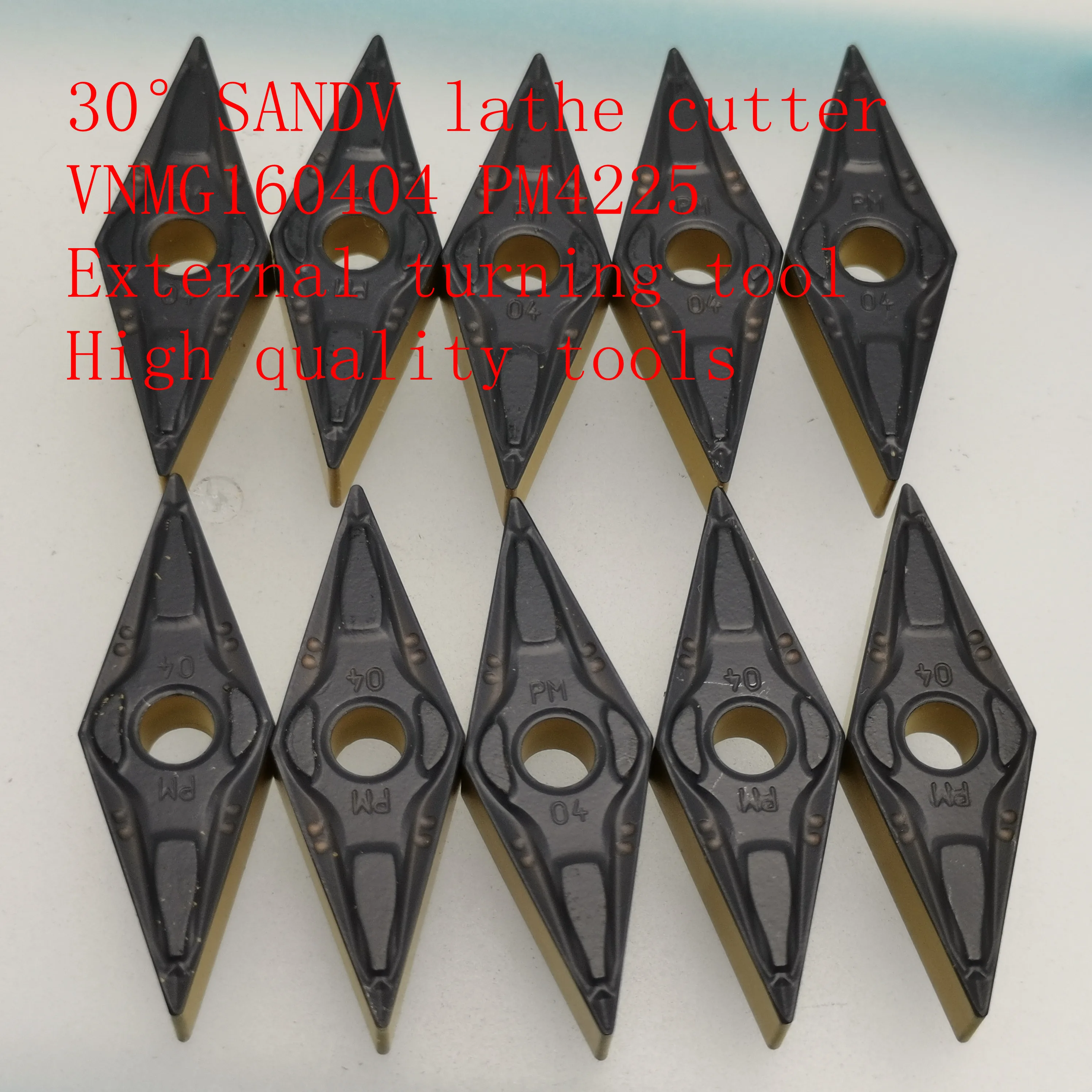 

30°SANDV high quality lathe tool VNMG160404 PM4225 carbide tool, external turning tool CNC tool R0.4 finishing tool