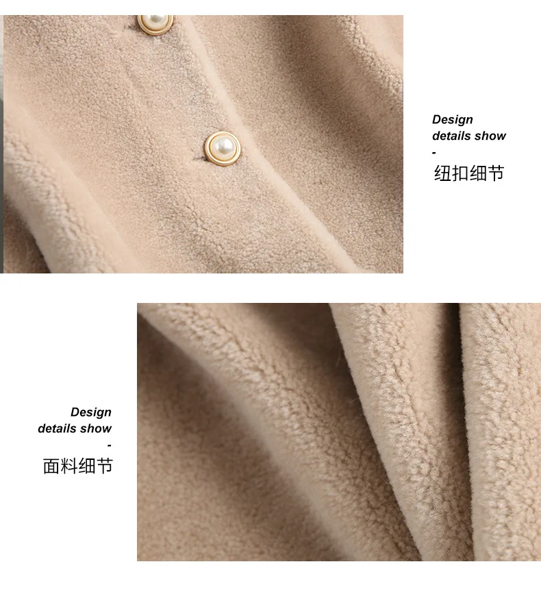 Perfect 2019 winter real fur coat ladies high quality fox fur collar long jacket Korean clothes wool fur coat and coat 10