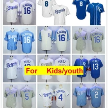 Молодежный Канзас-Сити Бо Джексон Джордж Бретт Salvador Perez Mike Moustakas Alex Gordon Alcides Escobar Flex& Cool Base Jersey
