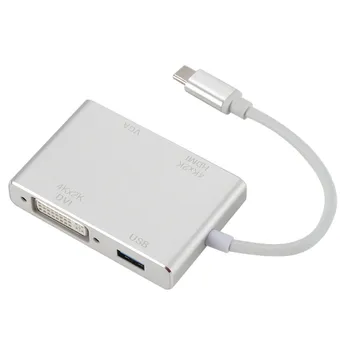 

4 in 1 Adapter Type-C to HDMI VGAS DVI USB3.0 Multi-port Converter SP99