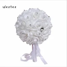 Свадебный букет новые букеты горячая Распродажа Свадебные цветы Свадебные букеты лента искусственные SPH169