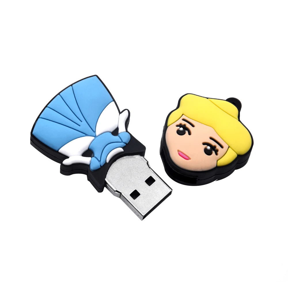 Игрушки для принцесс USB 2,0 мультфильм Usb флэш-накопитель Милая ручка для девочек-накопитель 128 Мб памяти палочки 32 Гб прекрасные подарки диск для хранения 64 ГБ