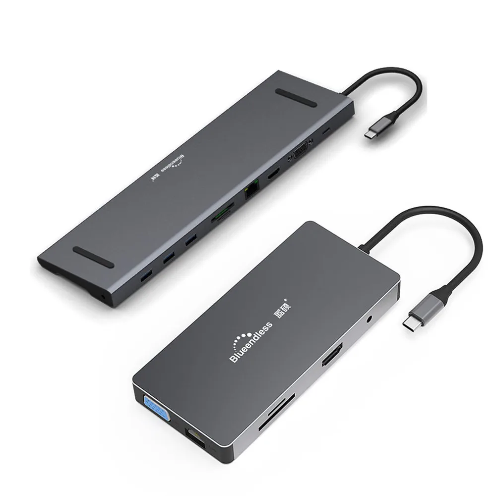 10 в 1 плата расширения тип-c Расширение Док-Станция Hdmi Hd 4k usb-хаб многофункциональный конвертер ноутбук док-станция для ПК