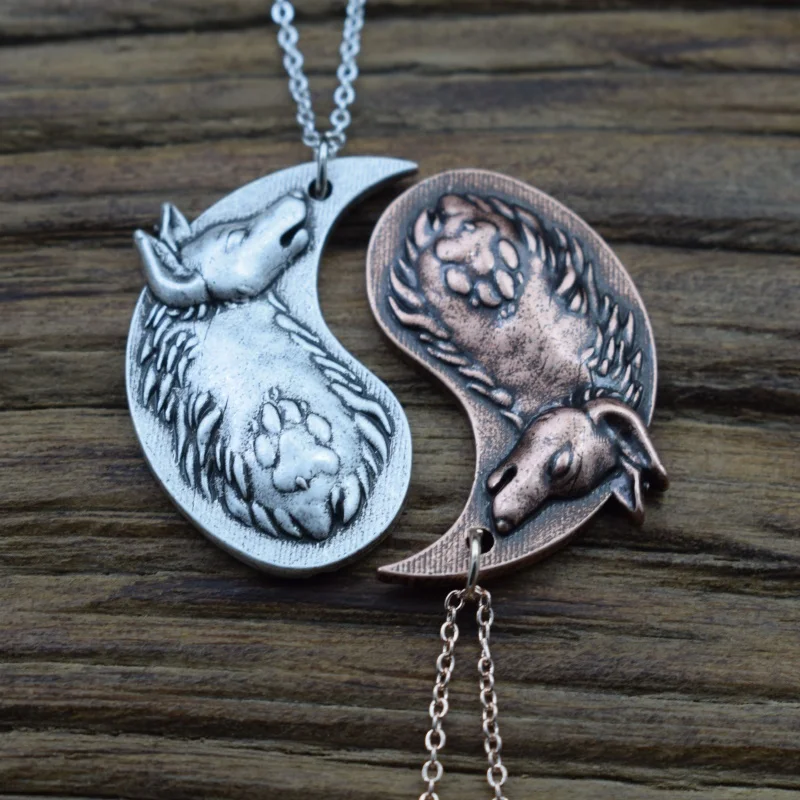 Bff Necklaces Yin Yang Wolf Necklace Buy Men Wolf Chinese Style