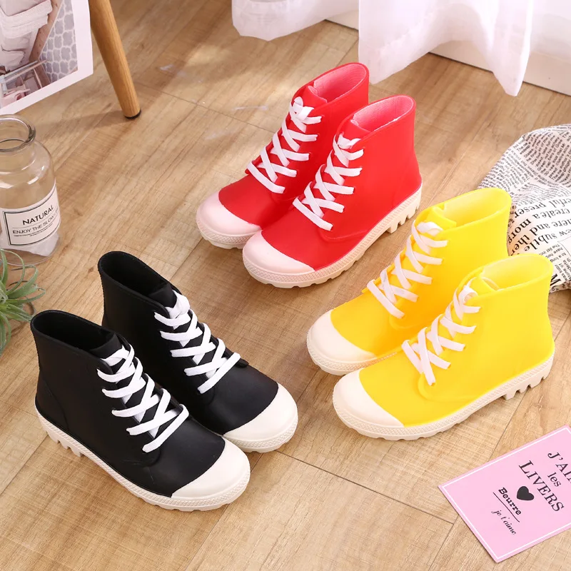 

New Style Korean-style Fashion Rain Boots Low-Top Anti-slip Leather Belt Warm Rain Shoes Rubber Boots Women's Rain Boots