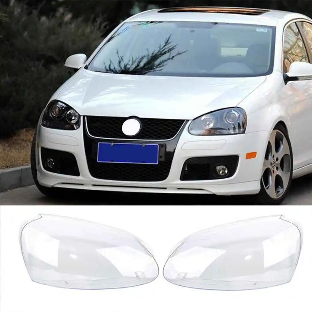 

2pcs Transparent Light Housing Replacements For Volkswagen Golf 5 MK5 Jetta 05-09 Front Headlights Lens Shell Cover