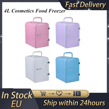 

4L Mini Fridge Cooler Warmer Compact Semiconductor Electronic Fridge Food Cosmetics Fridge For Home Office Car Multi-use