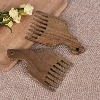 

1Pc Wooden Massage Brush Hair Straightener Wide Tooth Comb Anti-Static Wooden Hair Extension Sandalwood Comb