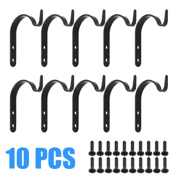 

10pcs Black Iron Hanging Hooks Shelf Vintage Garden Planter Bracket Lantern Hanger Holder Wall Hooks 71 x 40 x 9mm