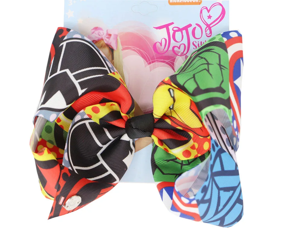 С рисунками героев мультфильма grosgrain ленты 8 дюймов для девочек шпилька для волос с бантом большой ручной работы волос бантики, аксессуары для волос - Цвет: color 3