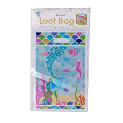 gift bag 6pcs Набор Русалочки для вечеринки на день рождения, океанские принадлежности для тематической вечеринки, гигантский бумажный шарик Русалочки, чашки баннеров, тарелки для девочек - Цвет: gift bag 6pcs